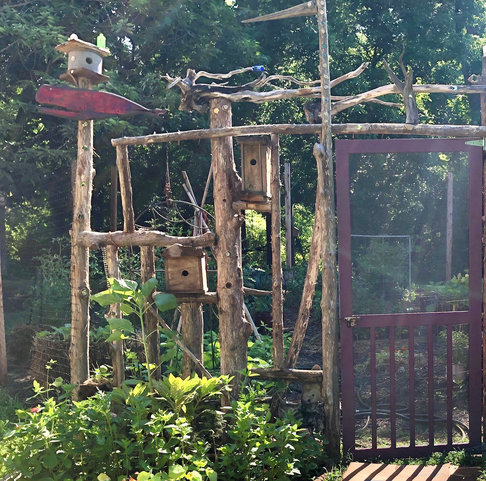 Whimsical garden entrance in Bynum, NC