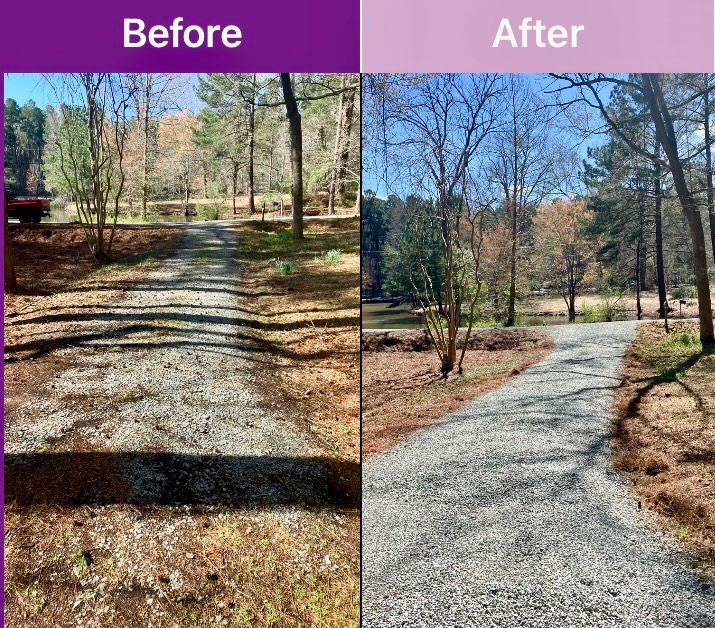 Before and after driveway refresh Chapel Hill, NC