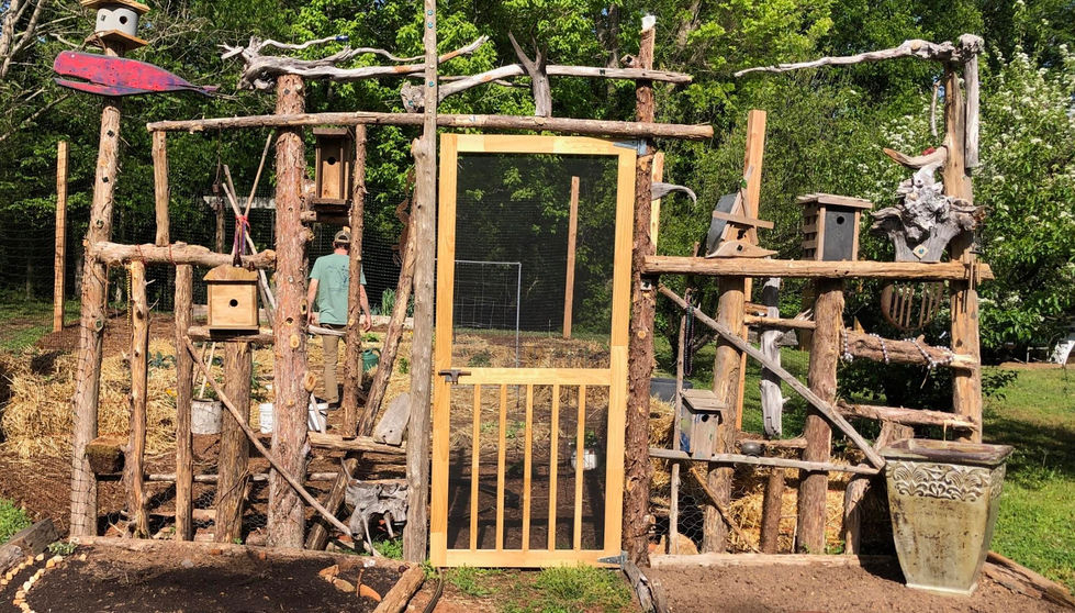 Whimsical garden fence, Bynum NC fences