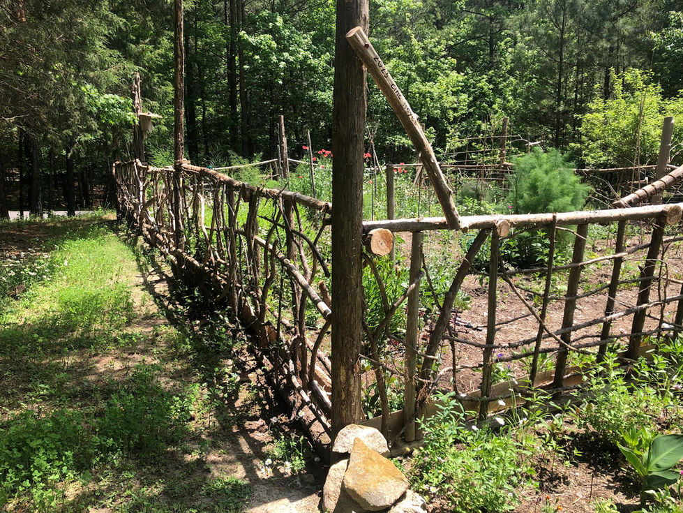 Whimsical eastern cedar fence