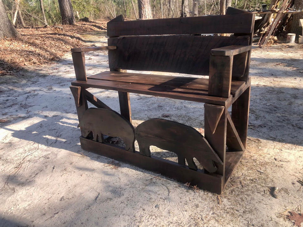 Custom made cedar bench, Chapel Hill, NC