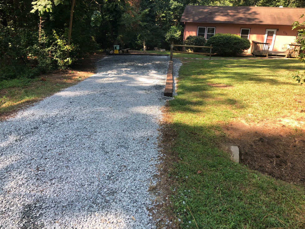 Before and after driveway makeover in Pittsboro, NC