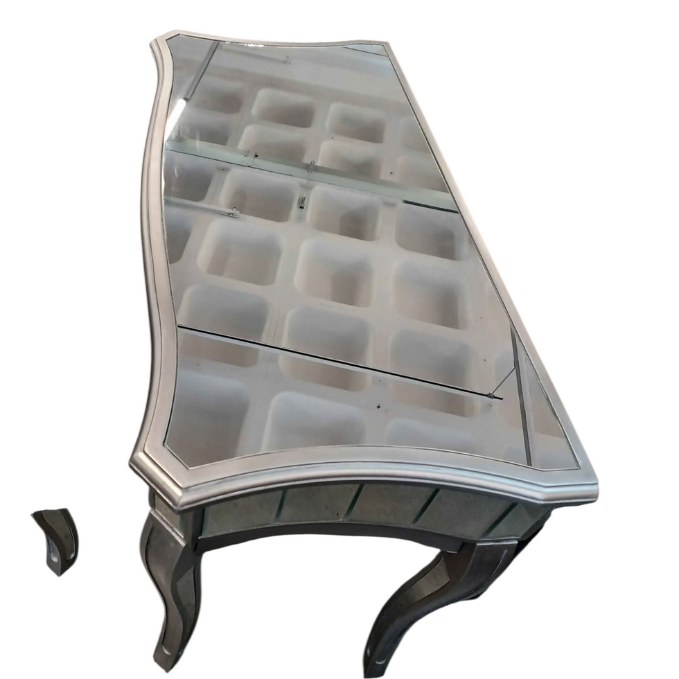 Thumbnail: SALE Dressing table silver mirrored with matching stool