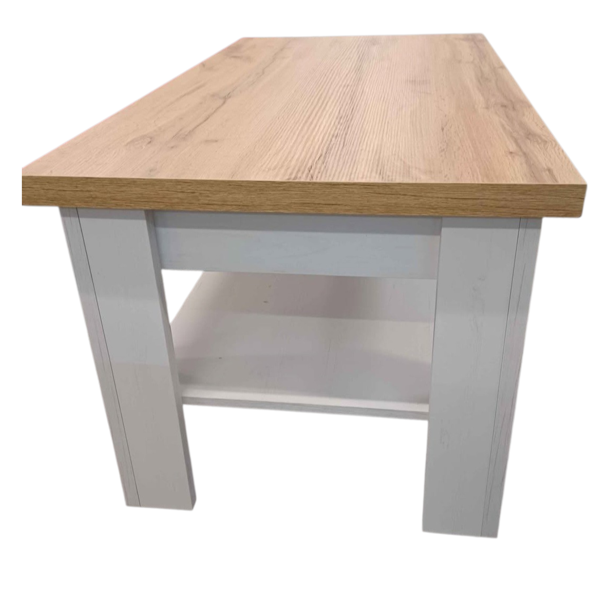 SALE coffee table BRAND NEW oak effect top with limed oak legs and shelf
