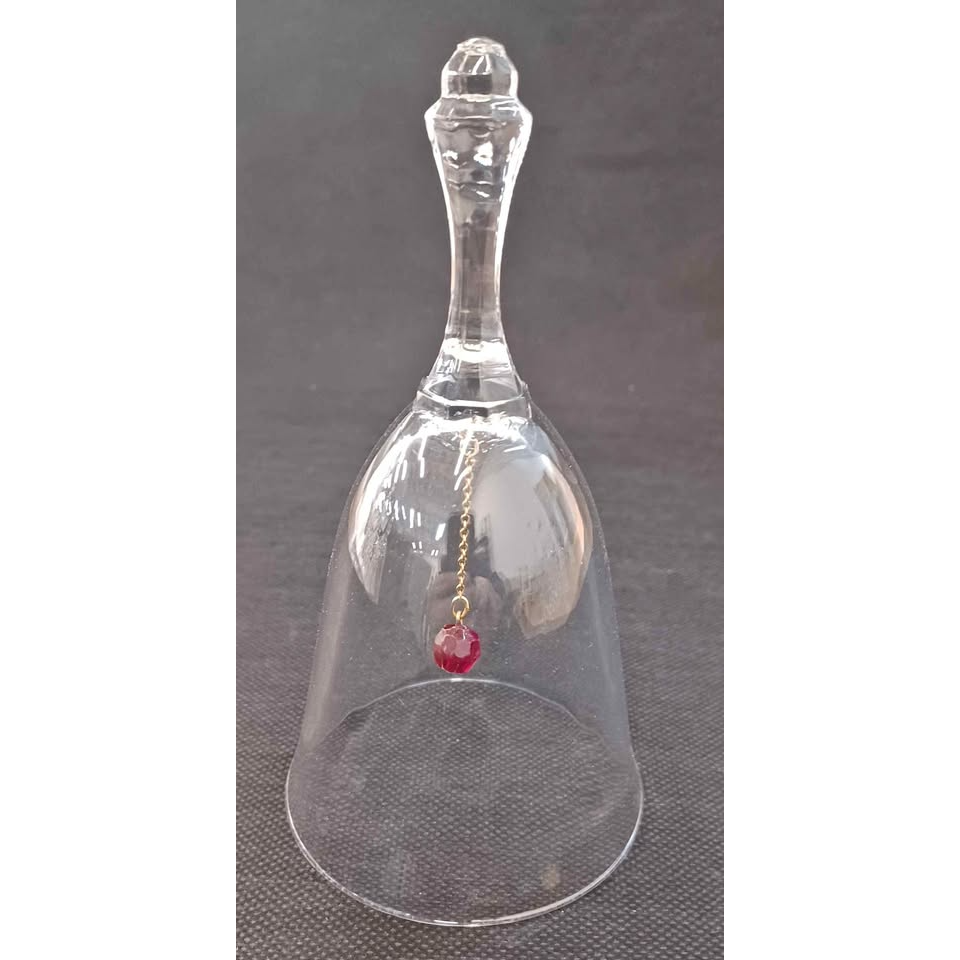 Vintage Avon crystal bell with red clanger