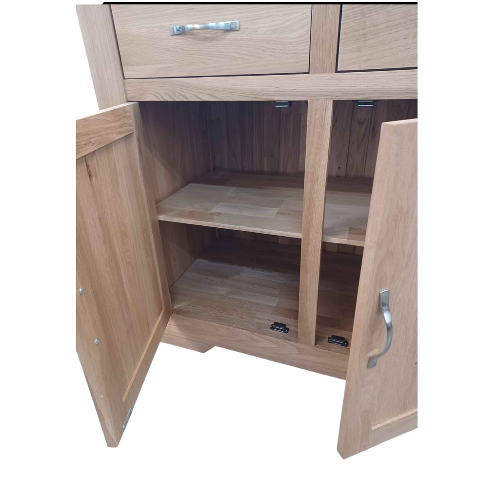 Thumbnail: SALE sideboard oak furnitureland bevel  trim 3 drawer 3 door