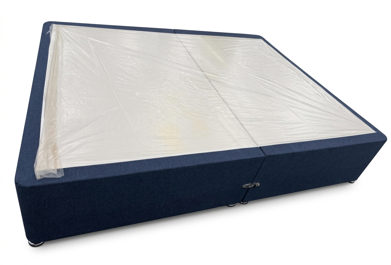 Dark Blue Divan Bed King Size Good Quality