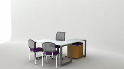 CONJUNTO RECTANGULAR CON BASES KUADRO Y CAJONERA MOVIL CON COJIN  E