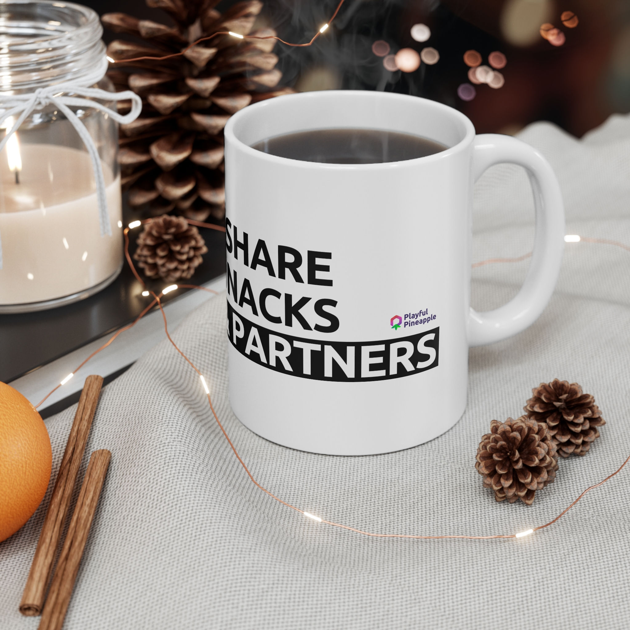 I Share Snacks and Partners Mug, Funny, Swinger Lifestyle - Playful Pineapple