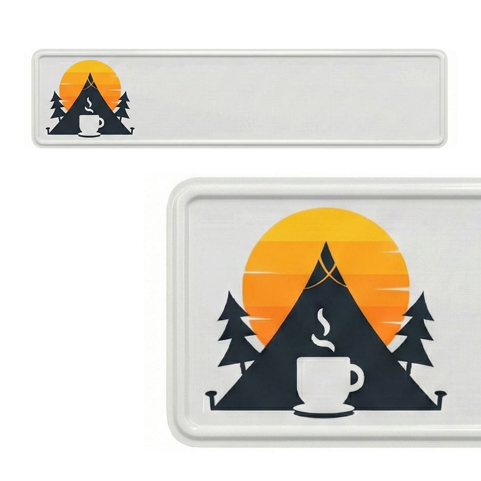 שלט קמפינג בעיצוב אוהל וקפה