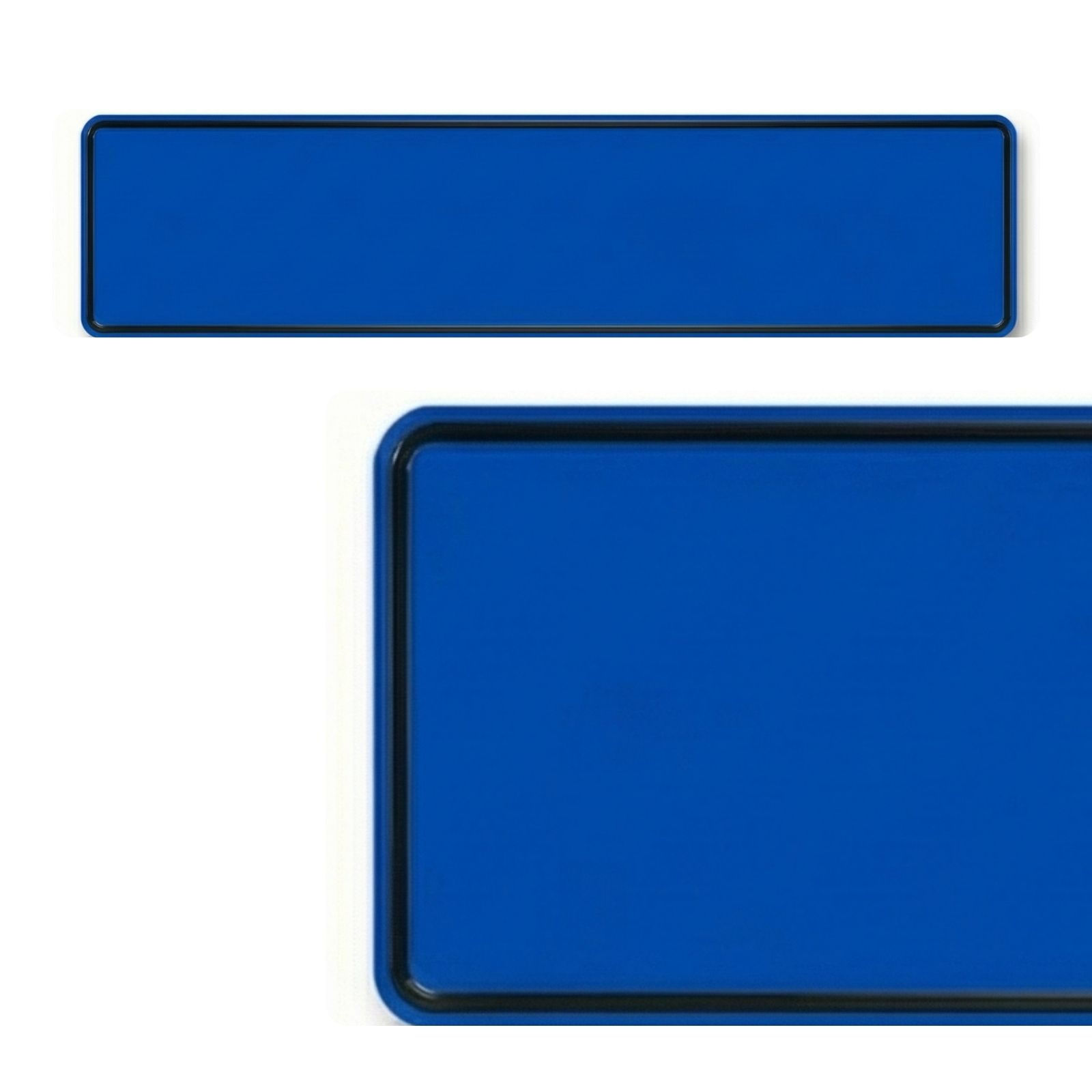 לוחית רישוי כחולה בעיצוב אישי עם כיתוב לבחירה