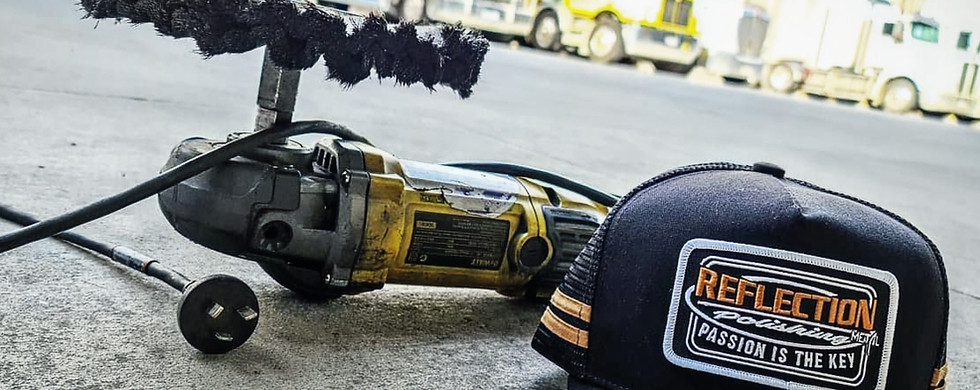 Dewalt machine and Reflection Metal Polishing hat