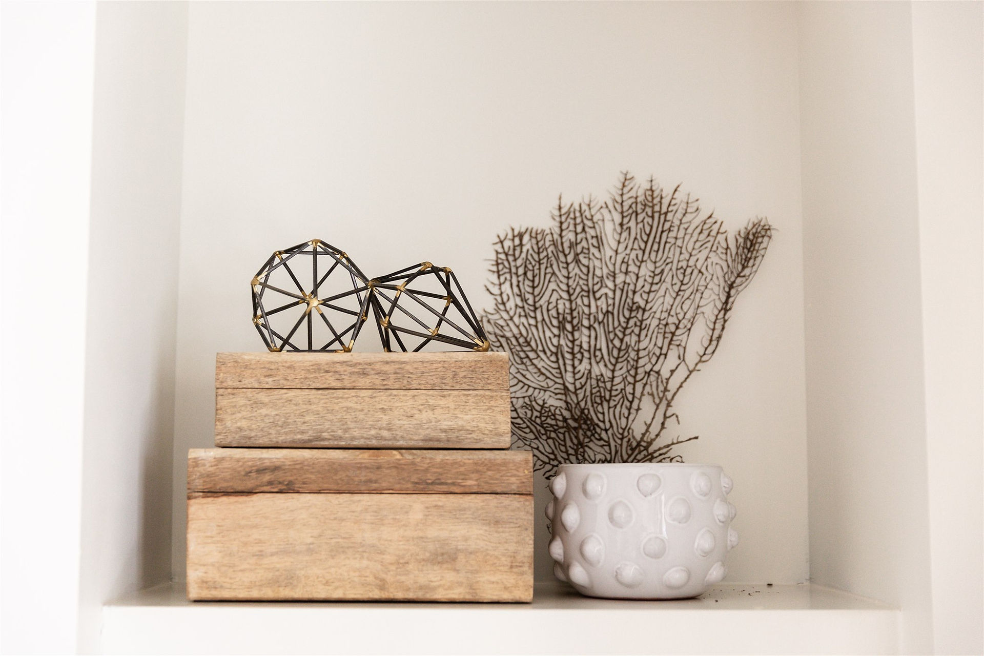 Shelf styling and accessories by Laura Design and Co, Dallas interior designer