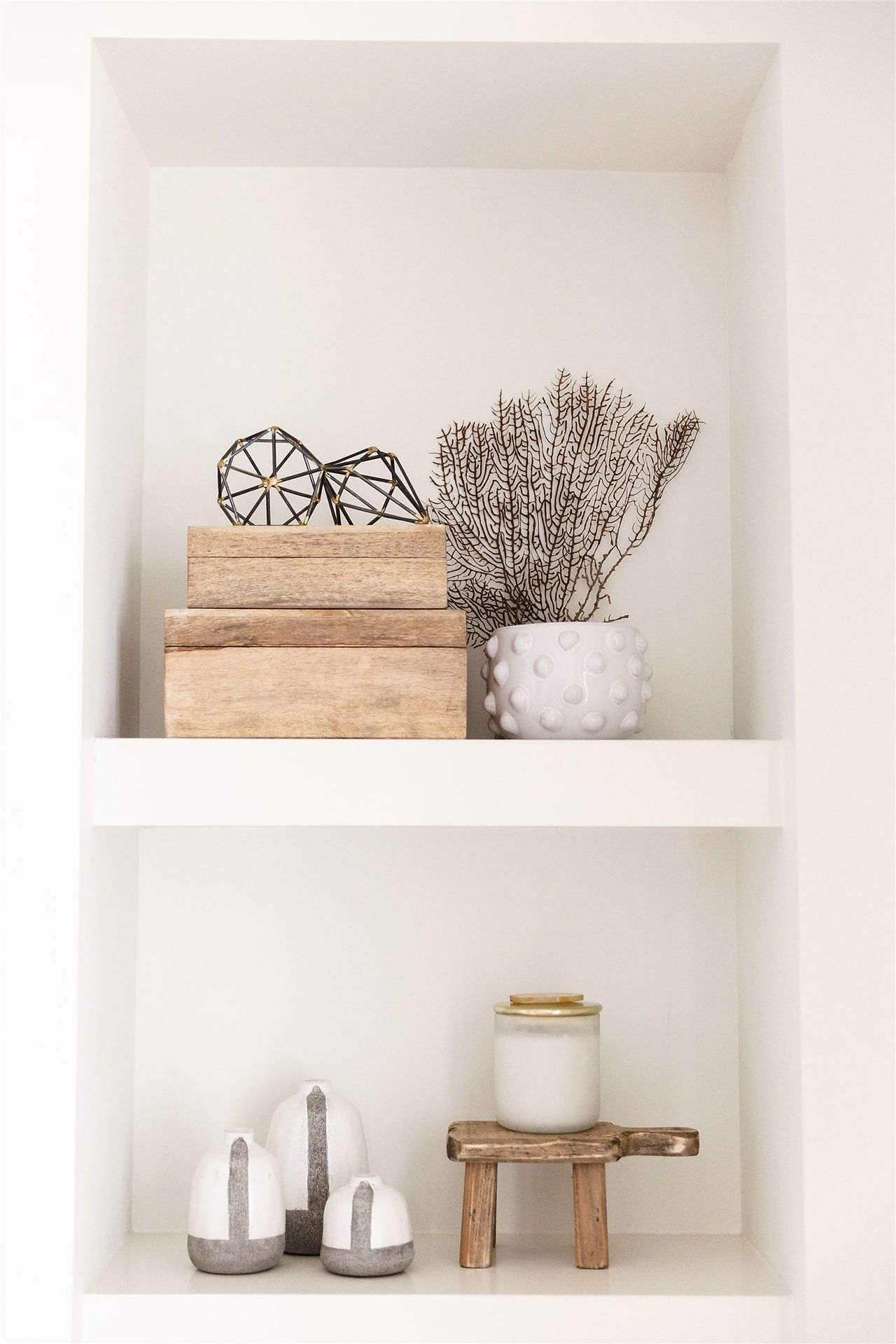 Shelf styling and accessories by Laura Design and Co, Dallas interior designer