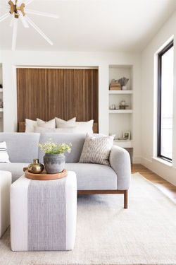 Primary bedroom design featuring reeded 