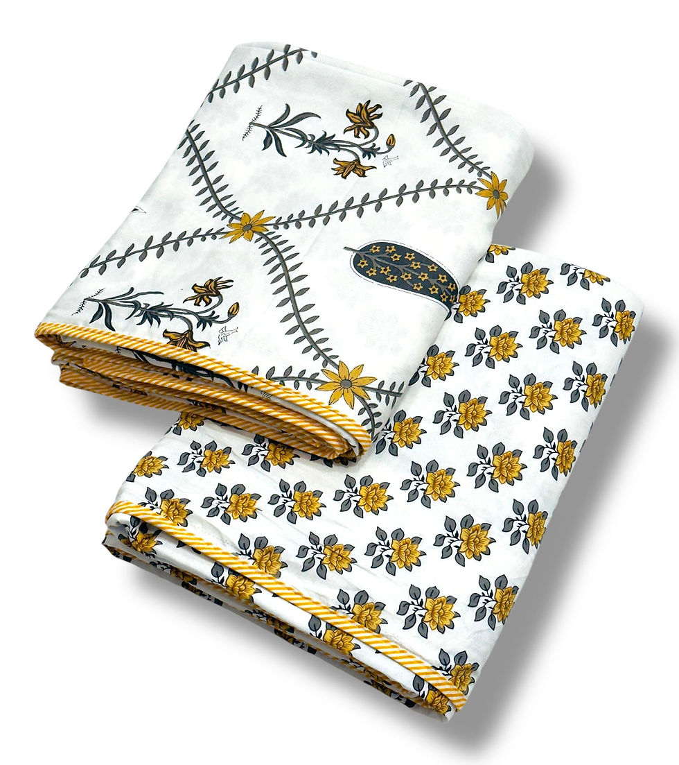 ViveCotton Duvet -Yellow Flowers
