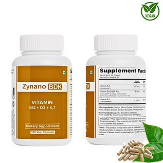 Zynano® BDK 1200 - Vegan Vitamin D3 1200 iu with Vitamin K2 110mcg + B12 4.4 Mcg