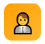 Professional person icon on an orange background