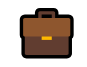 Brown briefcase icon for professional course