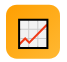 Icon showing an upward trending line graph