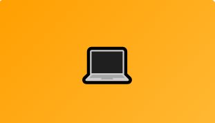 Laptop icon on an orange background