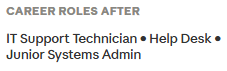 Career roles after course: IT support, help desk, and admin
