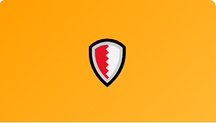 Shield icon featuring the flag of Bahrain on a yellow background