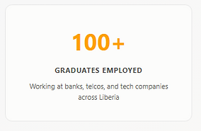 100+ graduates employed at banks, telcos, and tech in Liberia