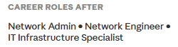 Career roles after course: Network Admin, Network Engineer, IT Infrastructure Specialist
