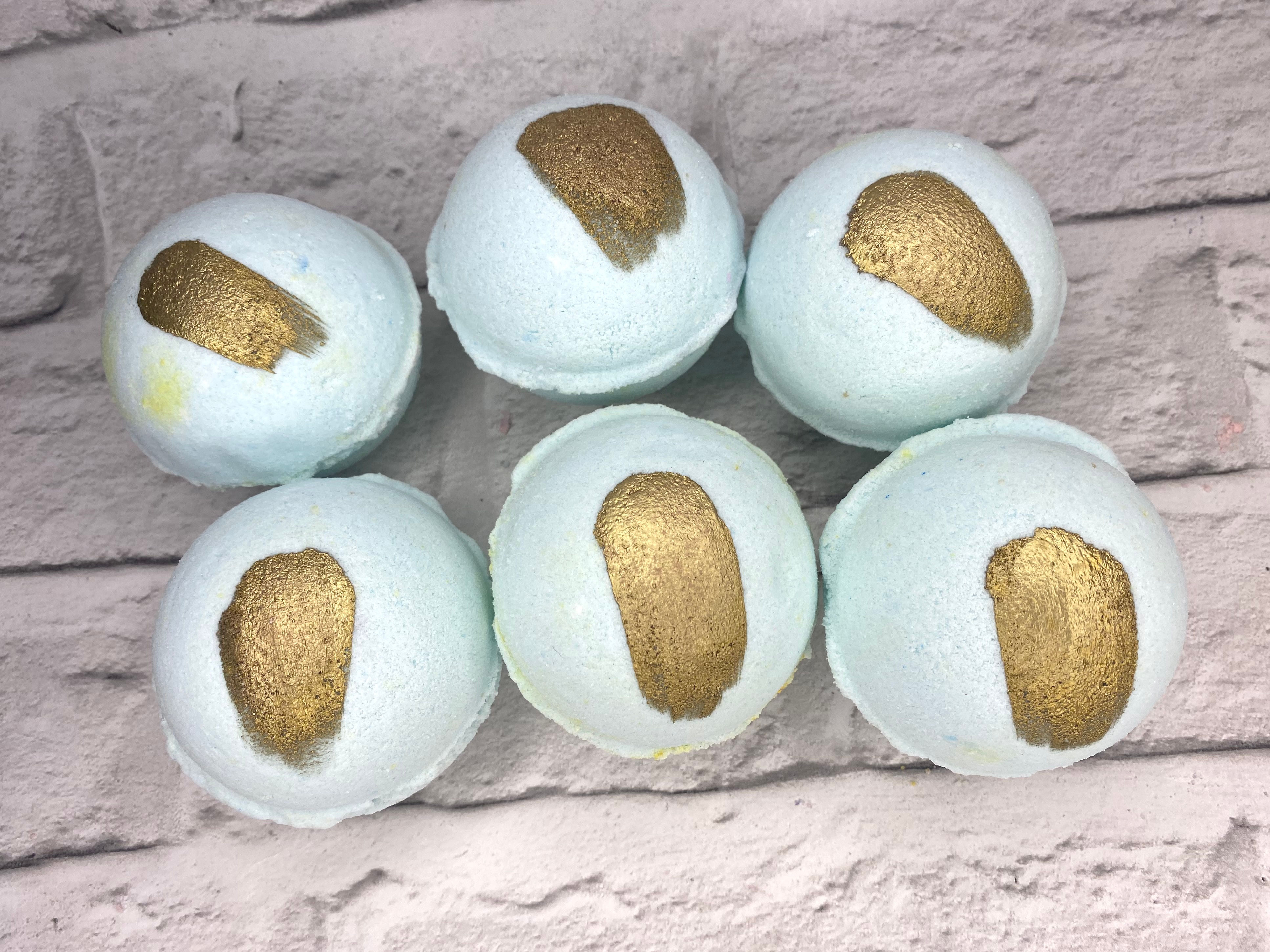 Pastel blue bath bomb