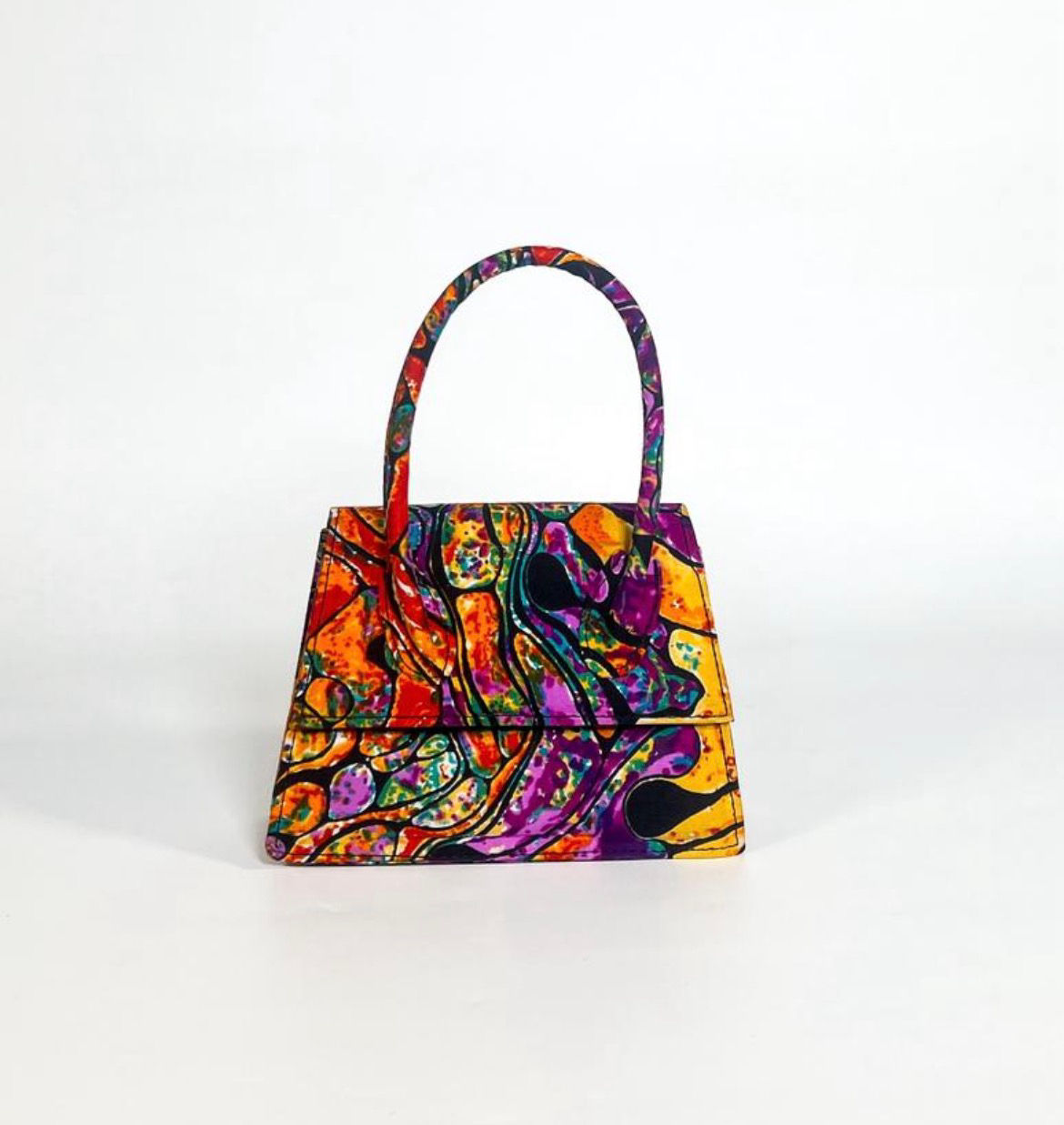 Petite Ankara top handle bag