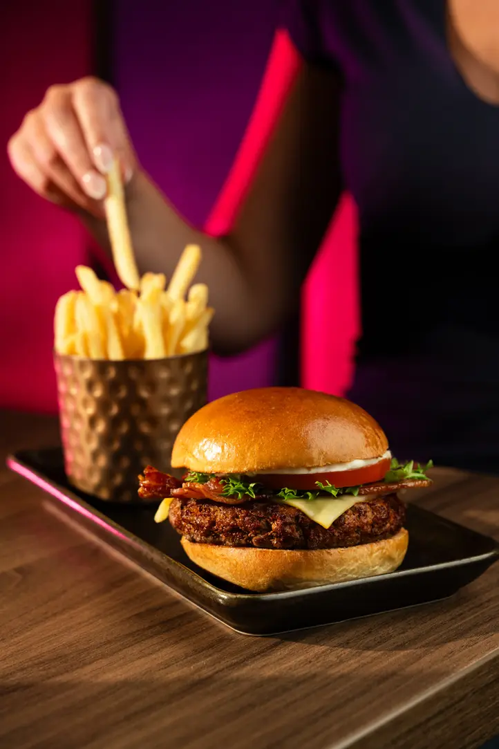 Commercial burger food photography for Hollywood Bowl