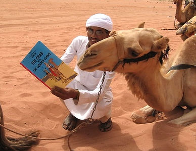 The camel enjoying some Tintin