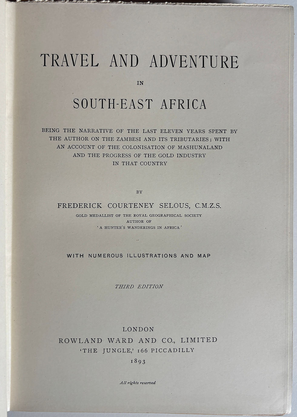 Thumbnail: Travels and Adventures in South East Africa by FC Selous, 1893