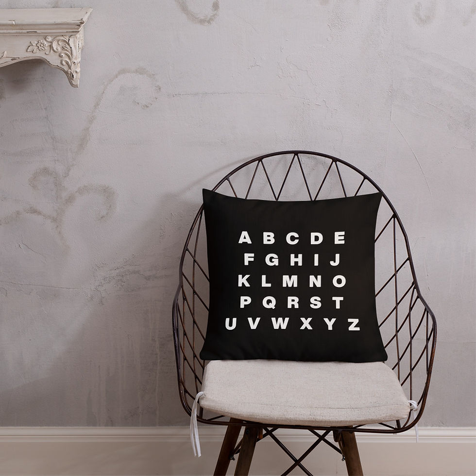 Miniatura: Almohada de tablero de letras premium