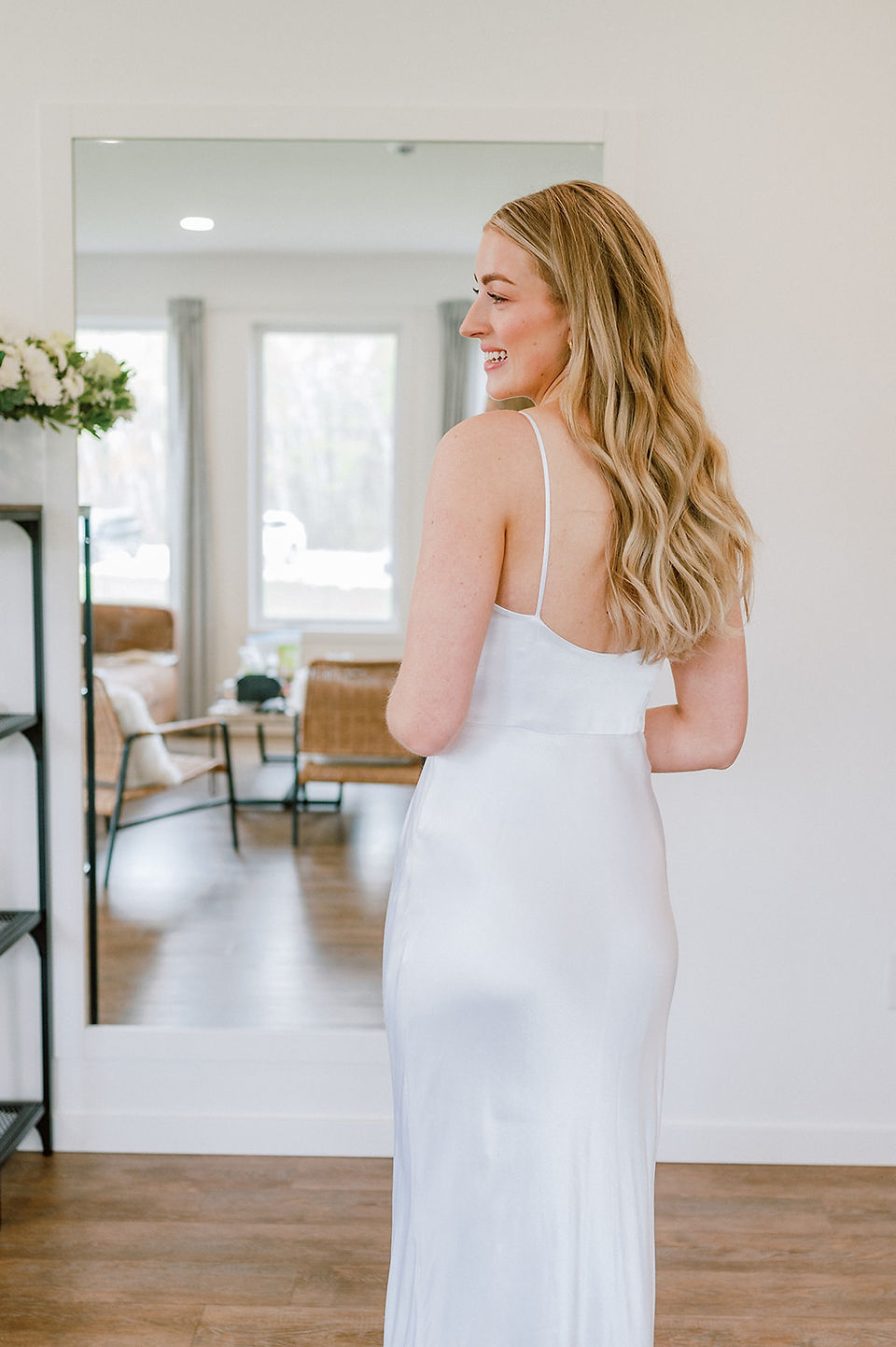 The bride in the bridal suite at the white poplar in winnipeg manitoba