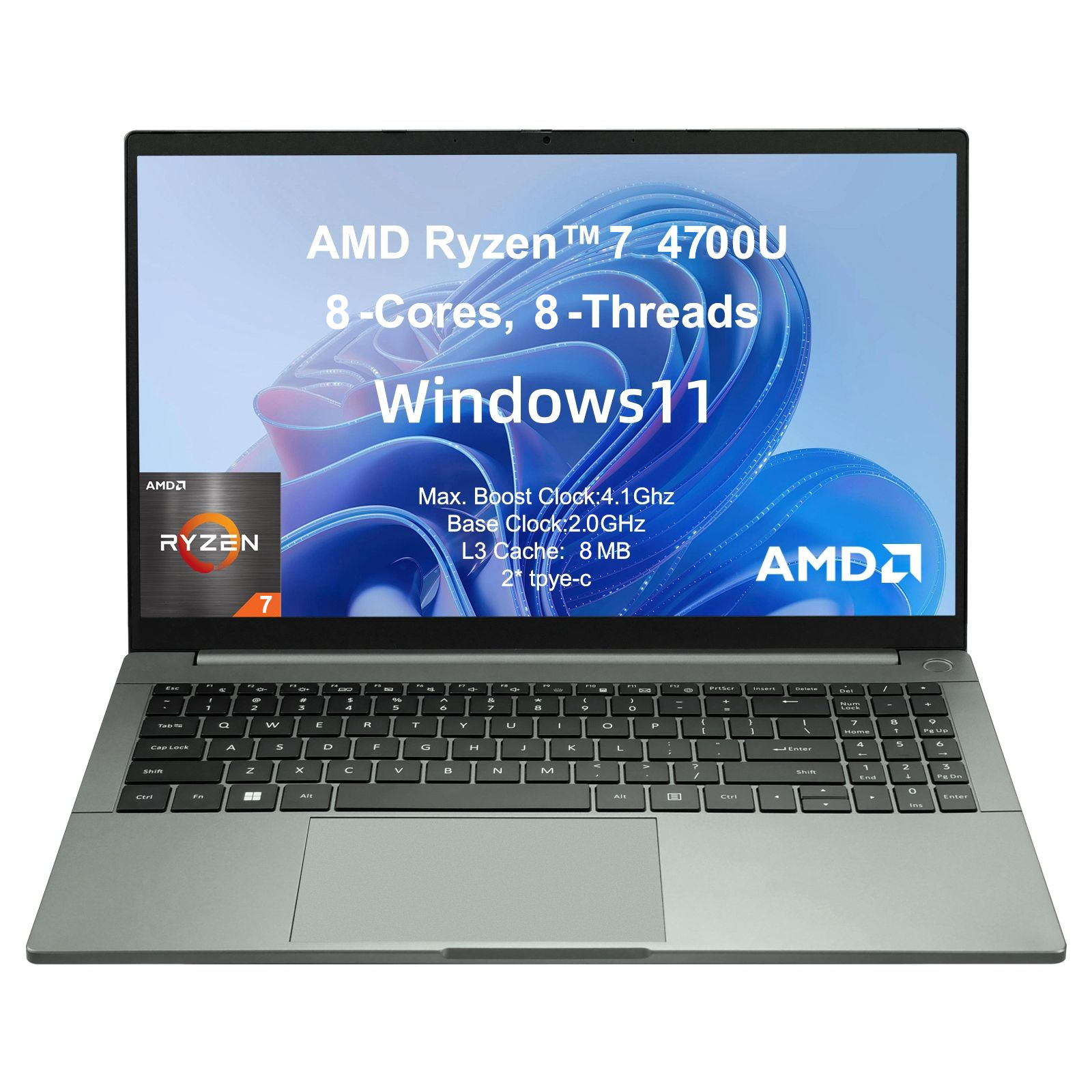 2026 Brand New 15.6 Inch Business Laptops AMD Ryzen 7 4700U Metal Case Windows 1