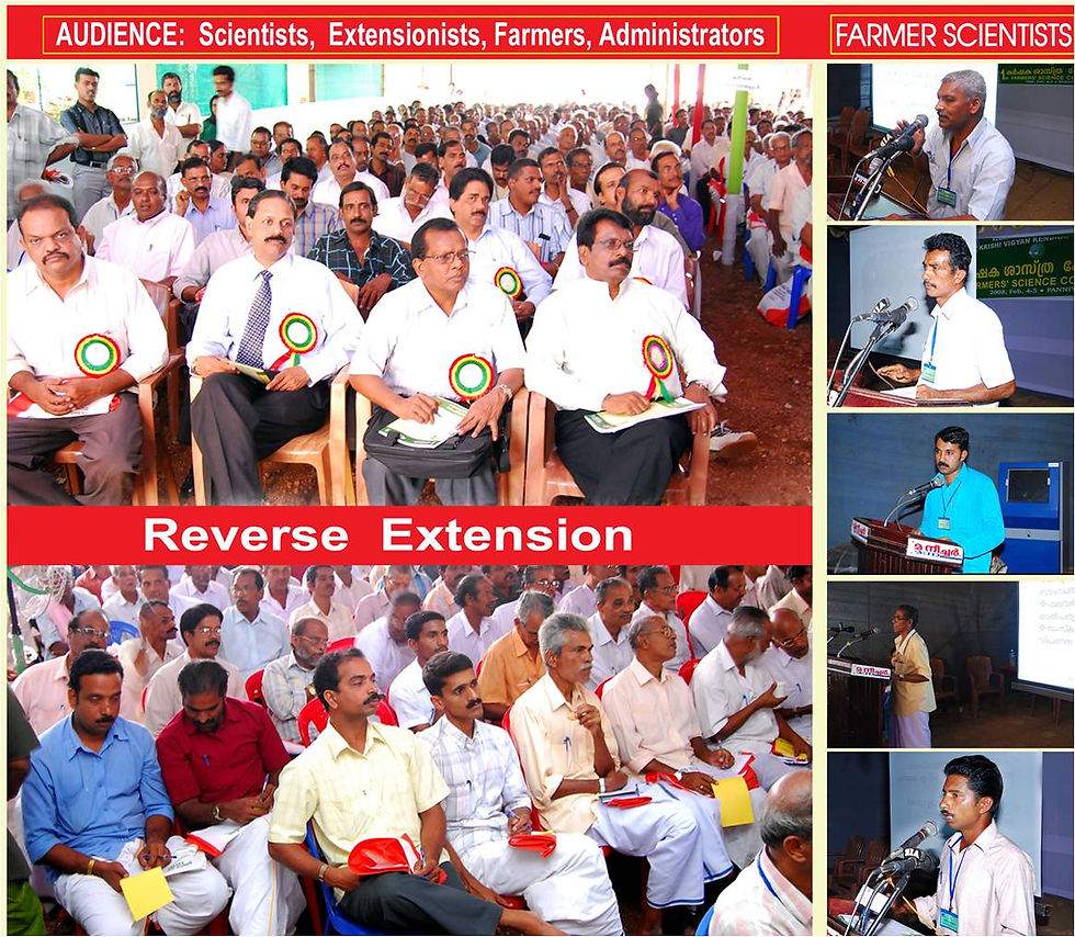 Scientists and professionals listening to farmer scientists