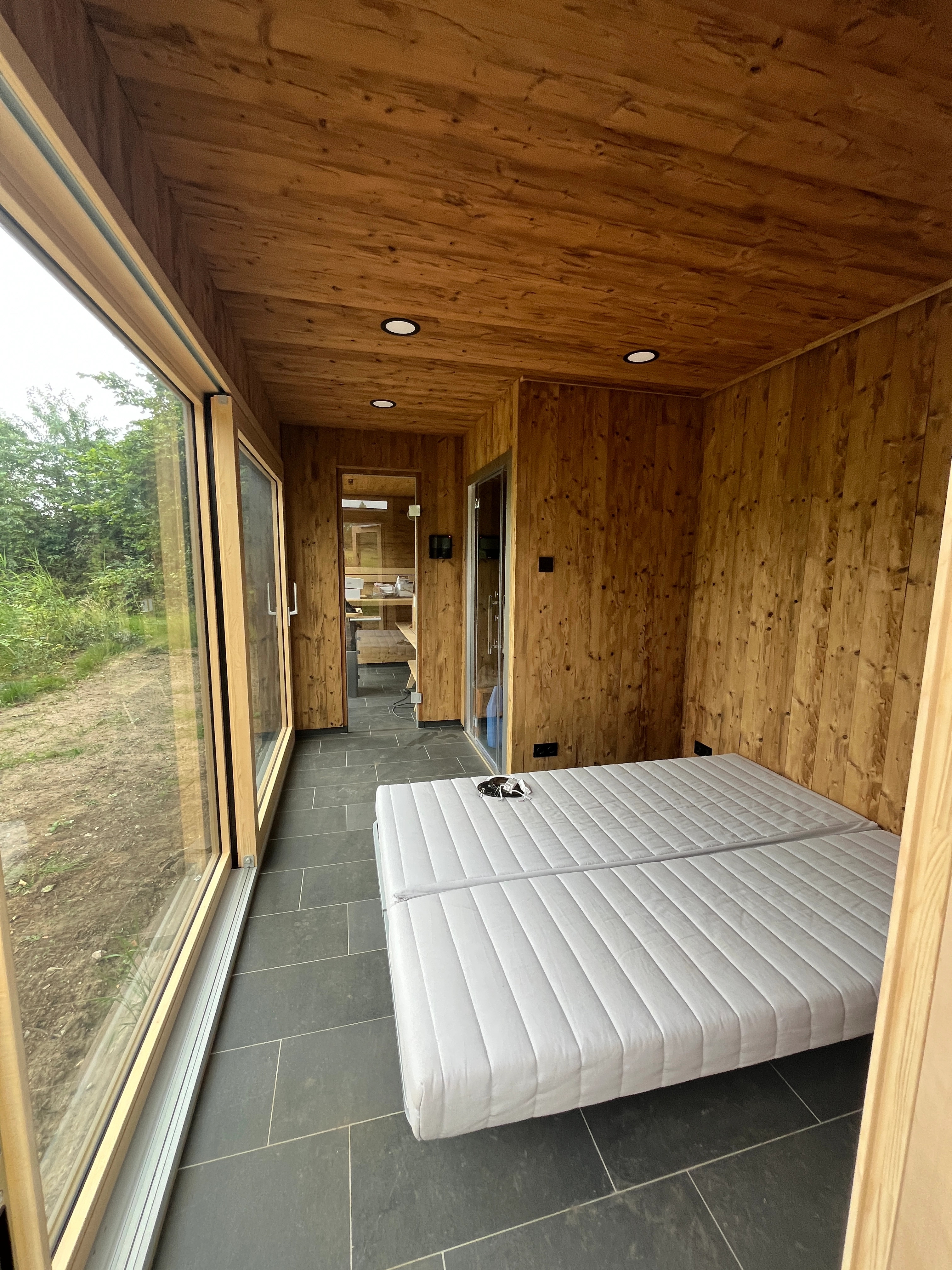 Saunacontainer Holzverkleidung