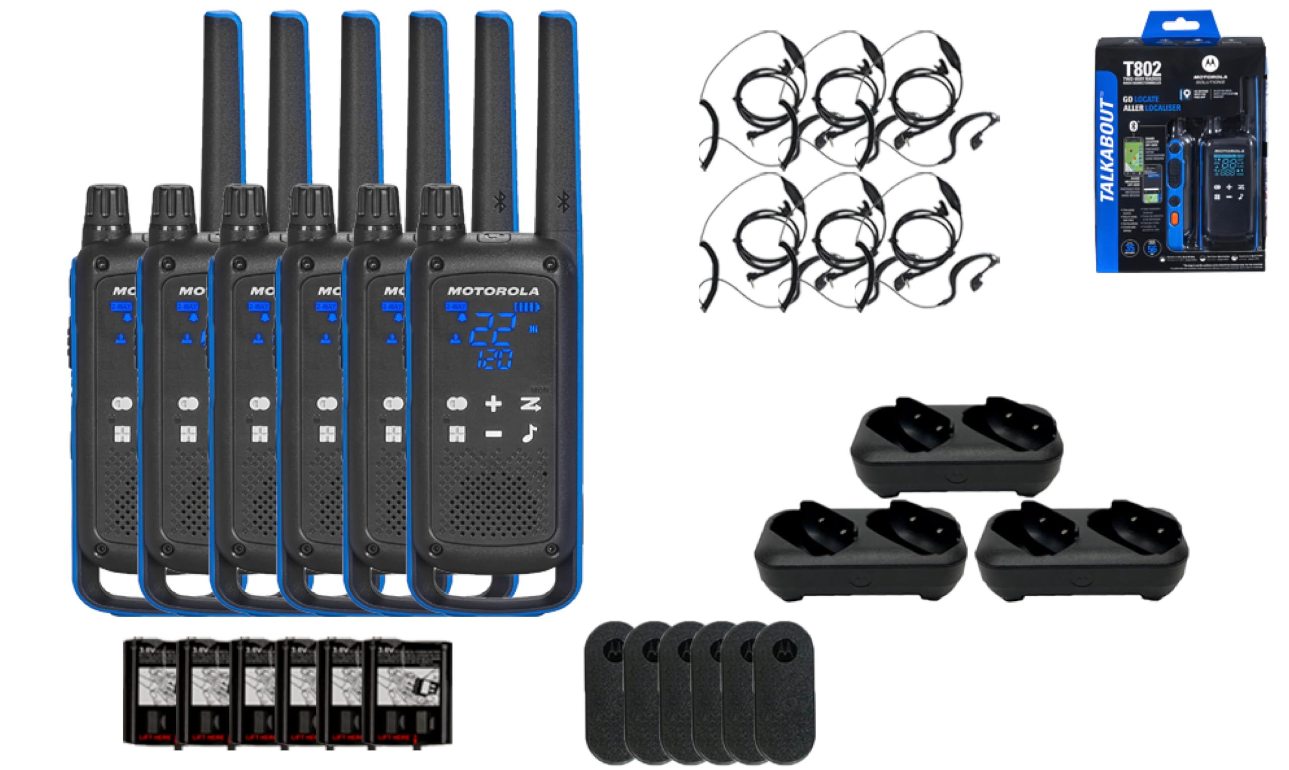Motorola Solutions, Talkabout T802, Portable FRS Two Way Radio 6 Pack Walkie ...