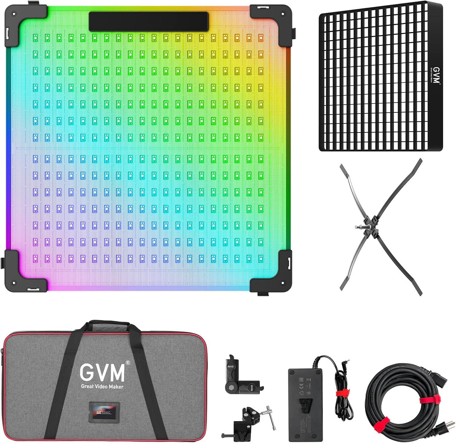 GVM 200W Flexible Led Panel Light Mat with Bluetooth Control, RGB Video Light...
