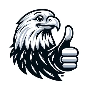 DALL·E 2024-03-19 21.20.08 - Create a minimalist illustration of one of the happy bald eag