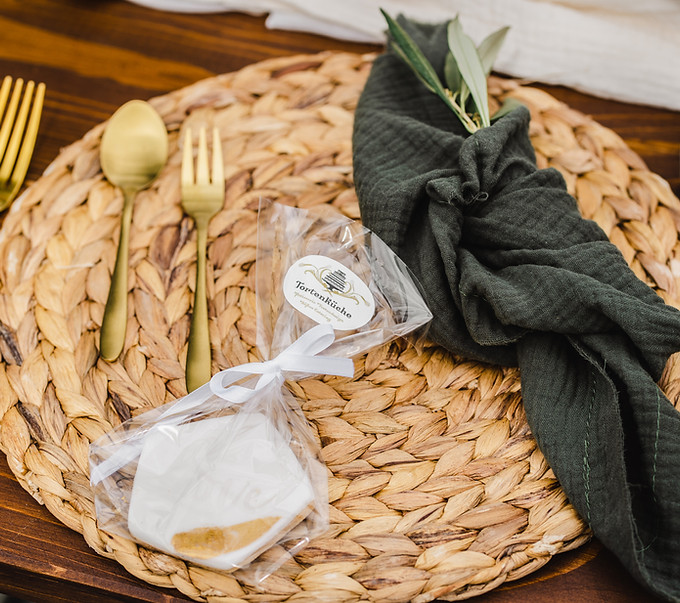 Tischwäsche Platzset goldenes Besteck