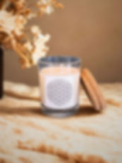 Bougie mandala, bougie végétale parfumée, bougie suisse