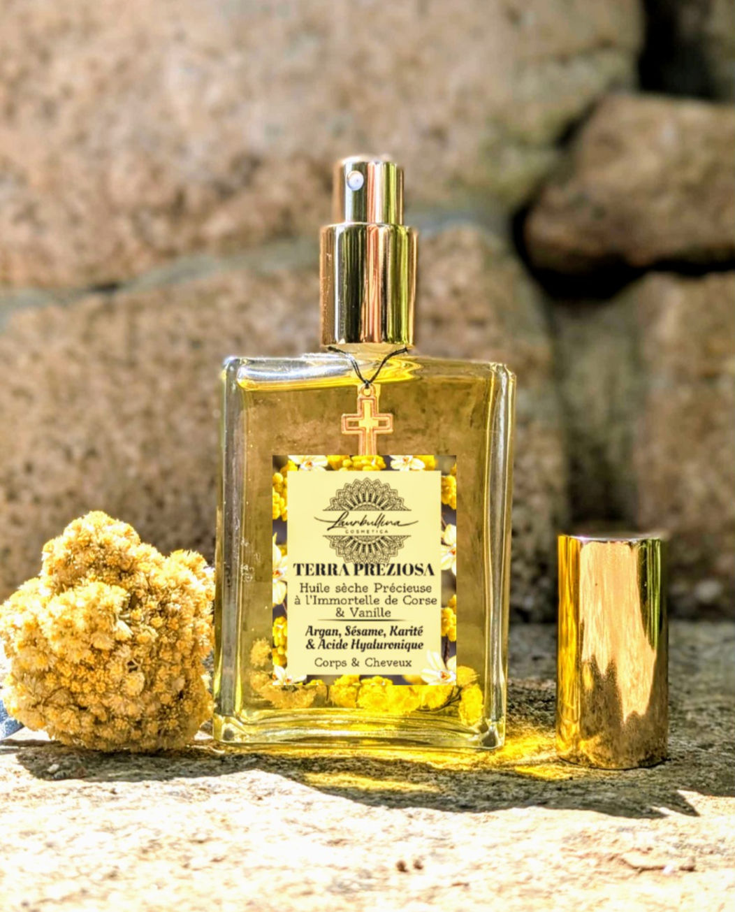 Huile Sèche Précieuse à l'Immortelle Corse-Vanille & Acide Hyaluronique