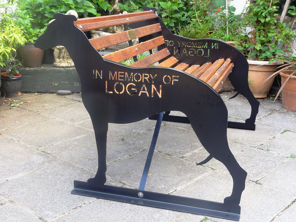 Thumbnail: Greyhound Themed Garden Bench / Memorial Seat