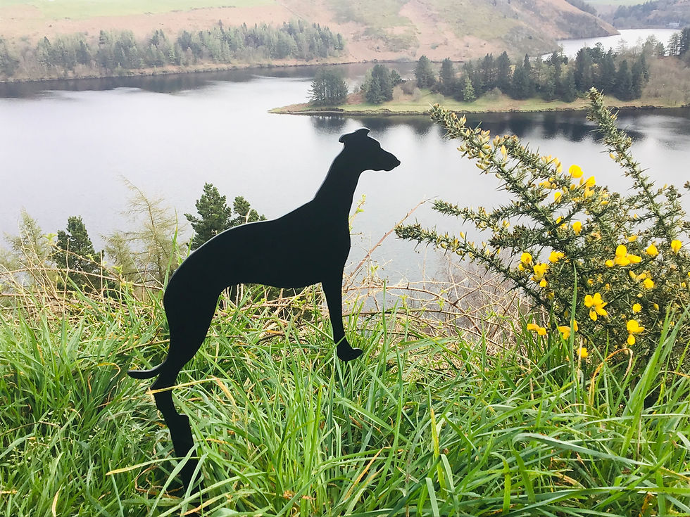 Thumbnail: Greyhound Themed Garden Stake Decor