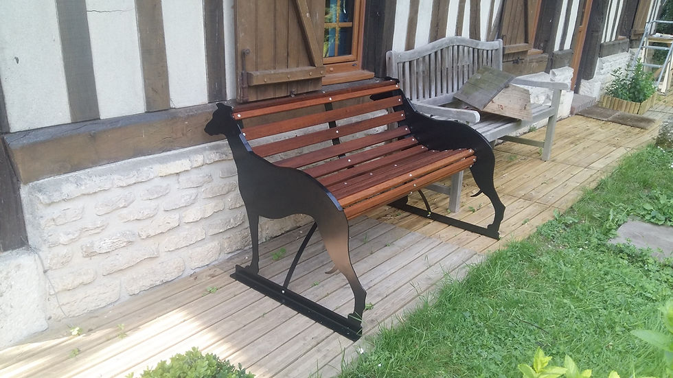 Thumbnail: Greyhound Themed Garden Bench / Memorial Seat