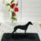 Thumbnail: Whippet Silhouette Ornament Mounted on Welsh Slate Base