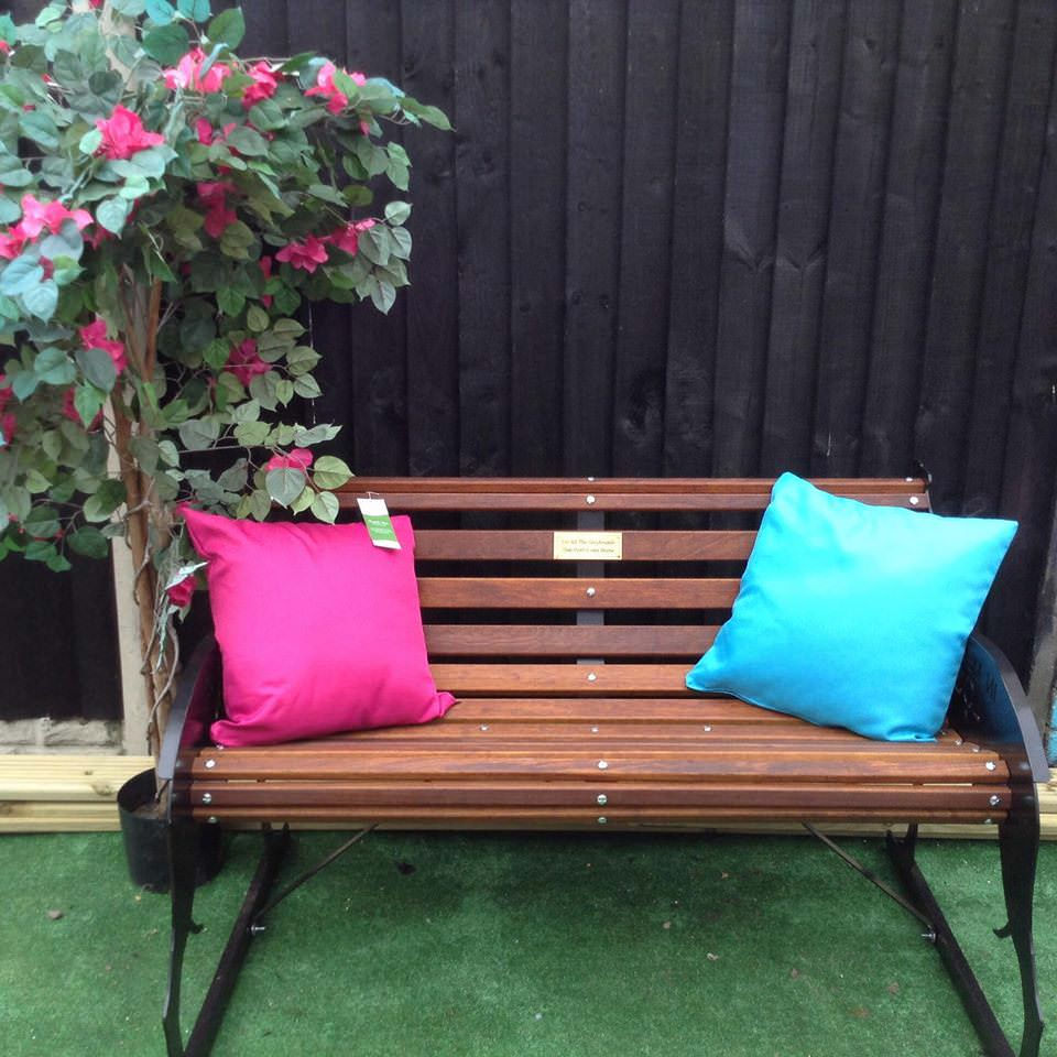 Thumbnail: Greyhound Themed Garden Bench / Memorial Seat